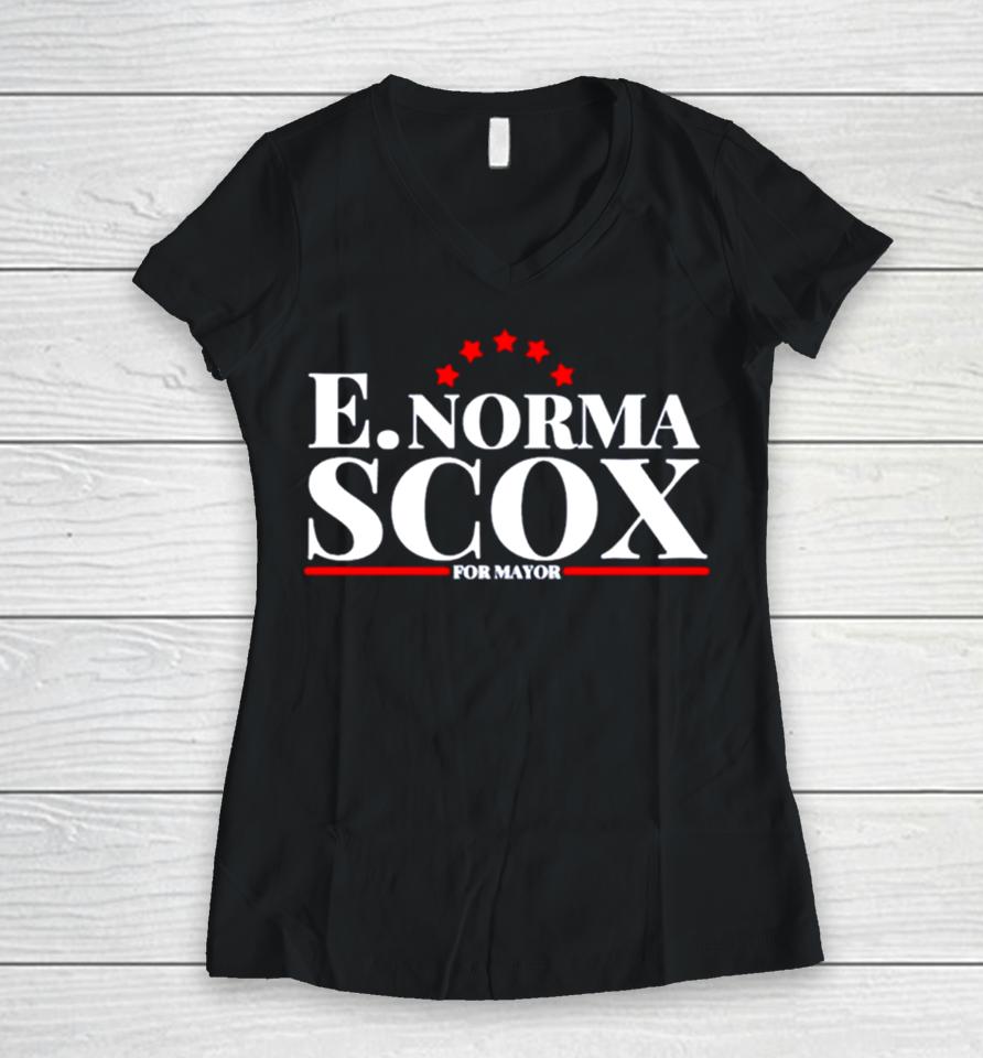 E. Norma Scox For Mayor Women V-Neck T-Shirt