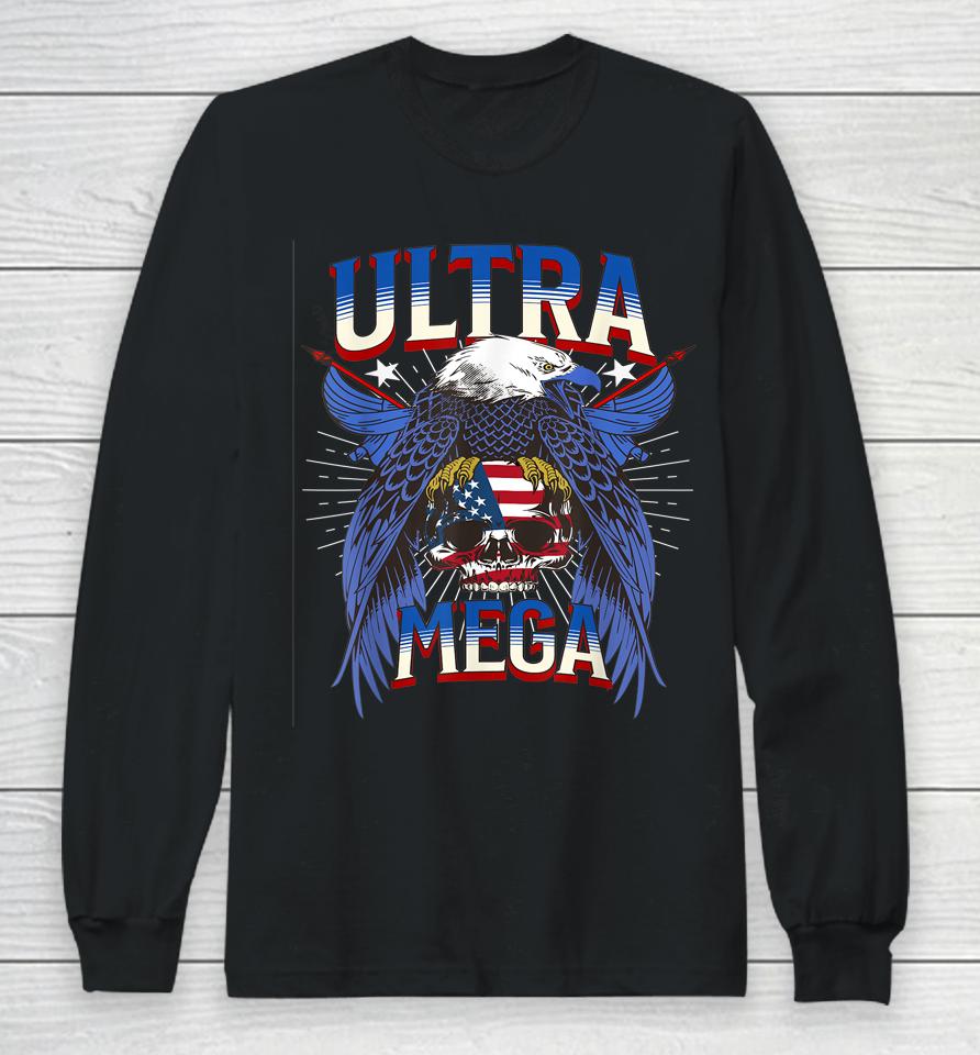 Eagle Holding Usa Flag Ultra Mega Long Sleeve T-Shirt