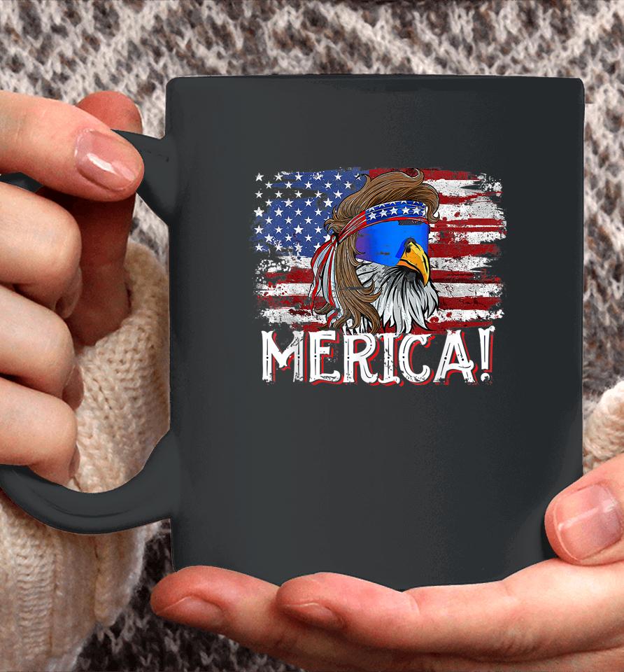 Eagle Mullet 4Th Of July Tee Funny Usa American Flag Merica Coffee Mug