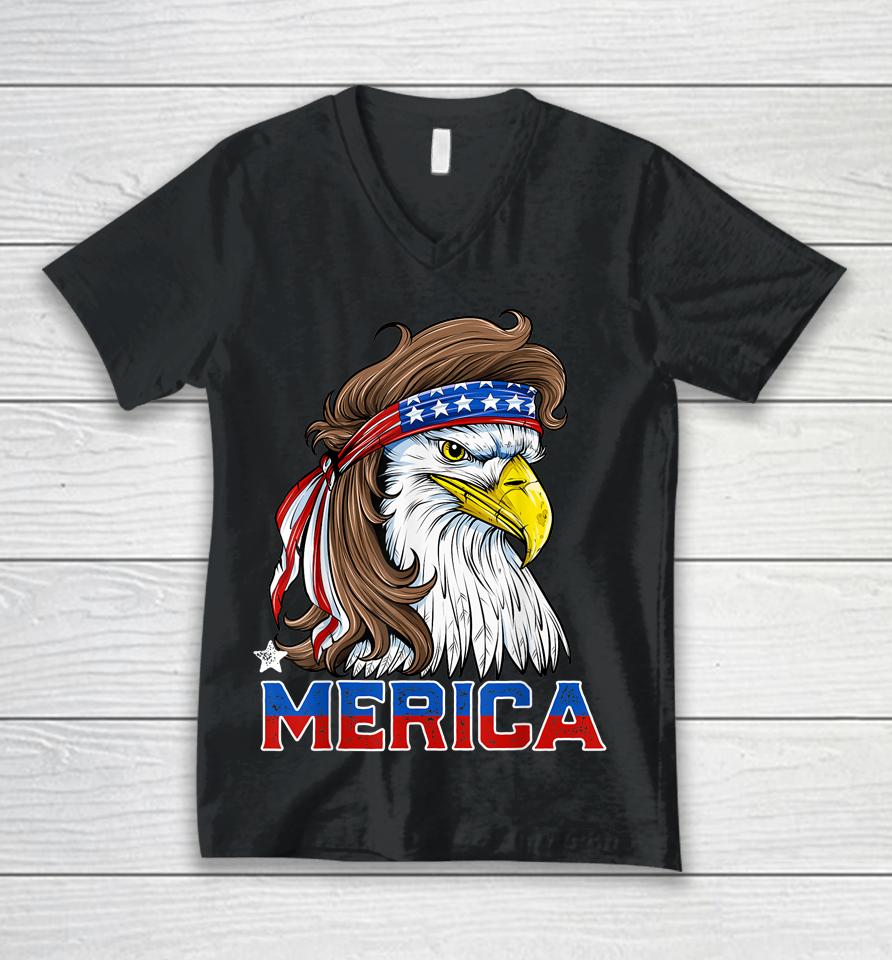 Eagle Mullet Merica 4Th Of July American Flag Usa Unisex V-Neck T-Shirt
