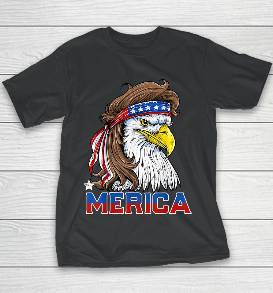 Eagle Mullet Merica 4Th Of July American Flag Usa Youth T-Shirt