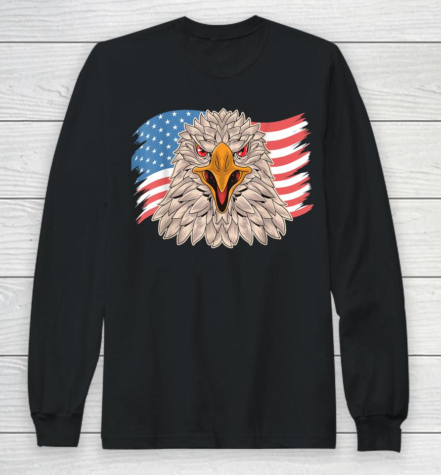 Eagle Patriotic Veteran 4Th Of July Usa Flag Long Sleeve T-Shirt