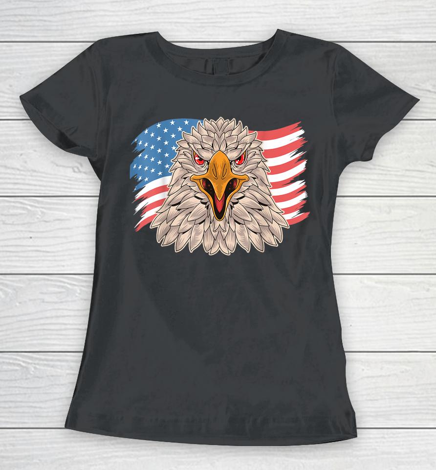 Eagle Patriotic Veteran 4Th Of July Usa Flag Women T-Shirt