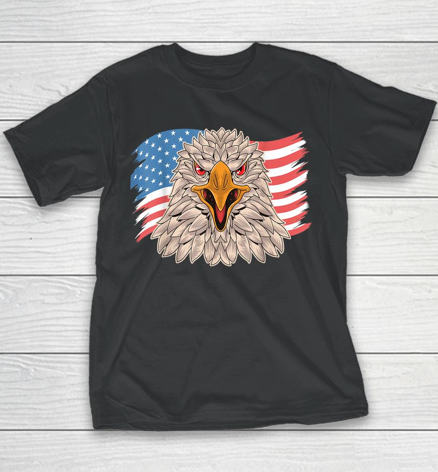 Eagle Patriotic Veteran 4Th Of July Usa Flag Youth T-Shirt