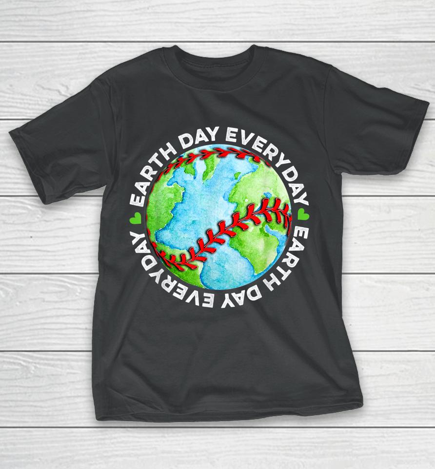 Earth Baseball Earth Day Sports Player T-Shirt