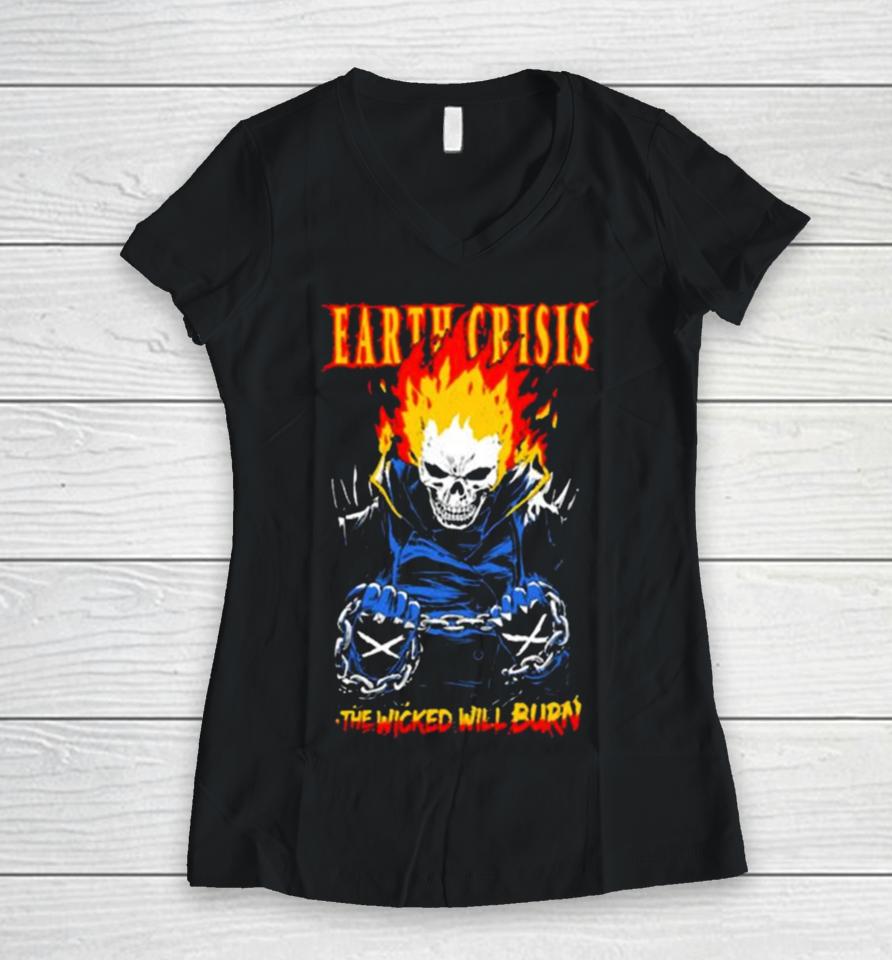 Earth Crisis Penance Stare Women V-Neck T-Shirt
