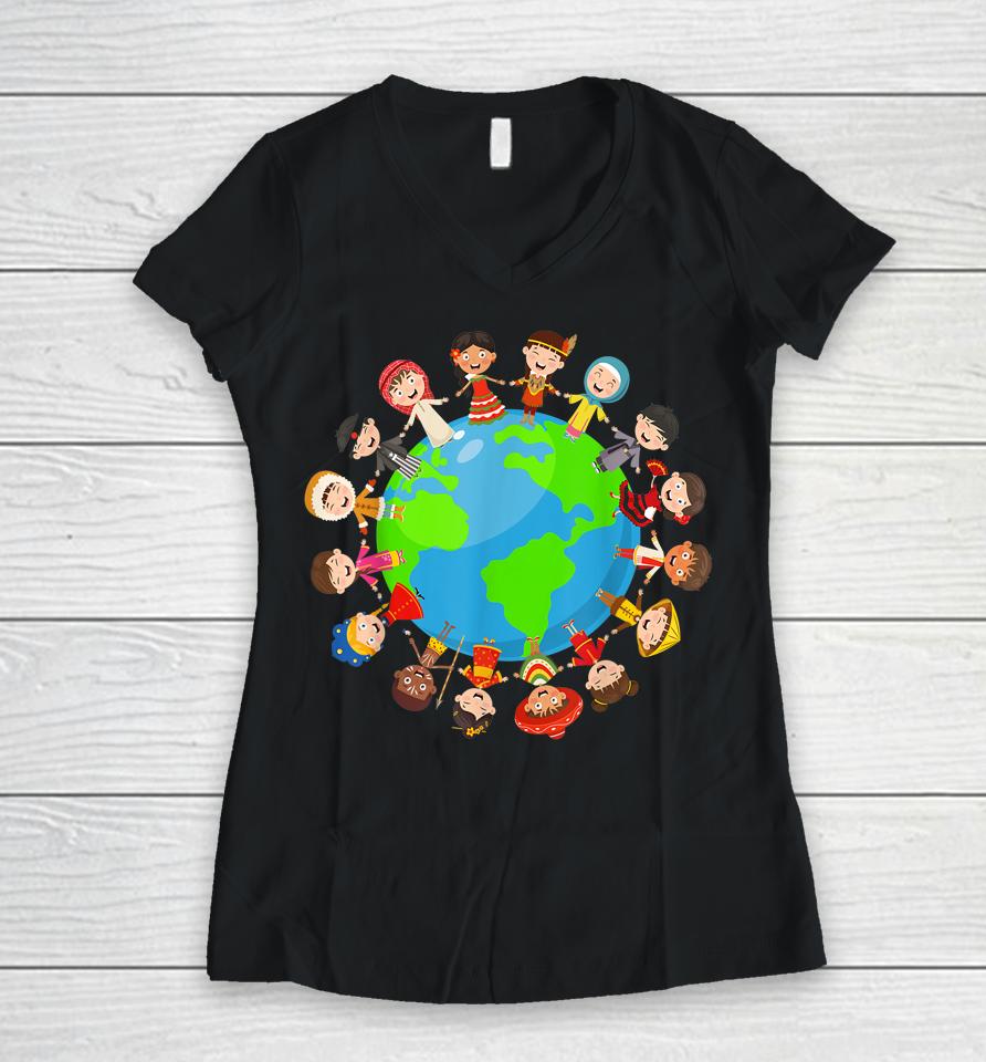 Earth Day 2023 Environmental Nature Planet Women V-Neck T-Shirt