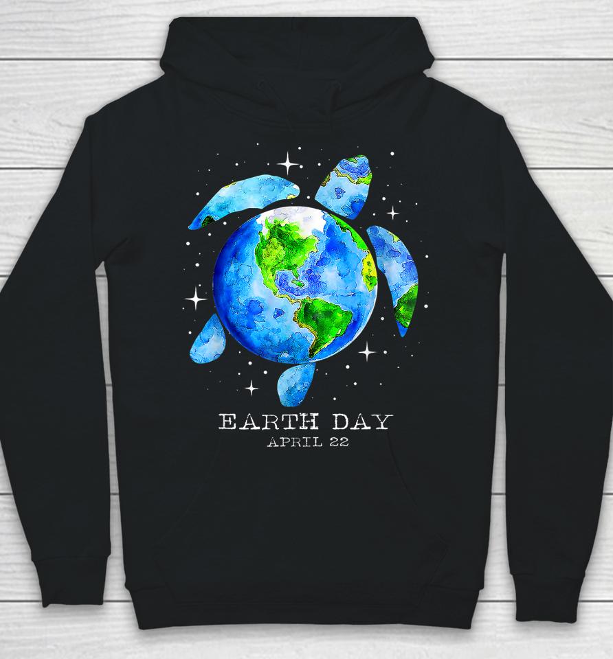 Earth Day 2023 Restore Earth Sea Turtle Art Save The Planet Hoodie