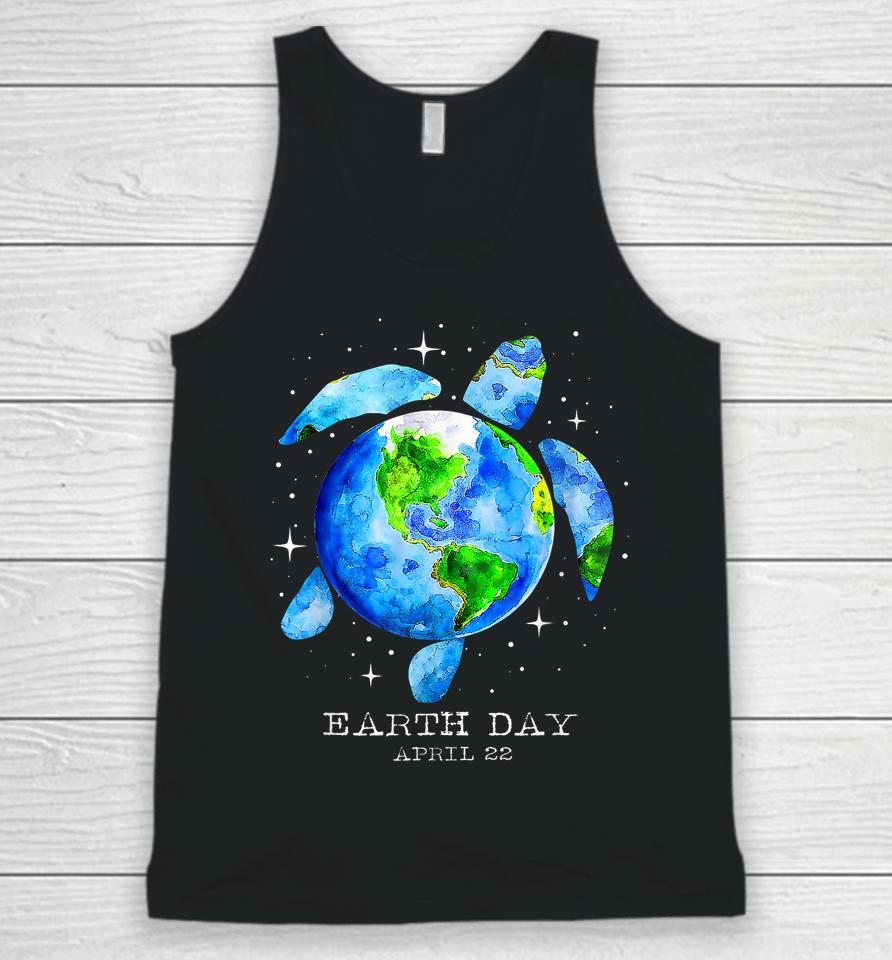 Earth Day 2023 Restore Earth Sea Turtle Art Save The Planet Unisex Tank Top