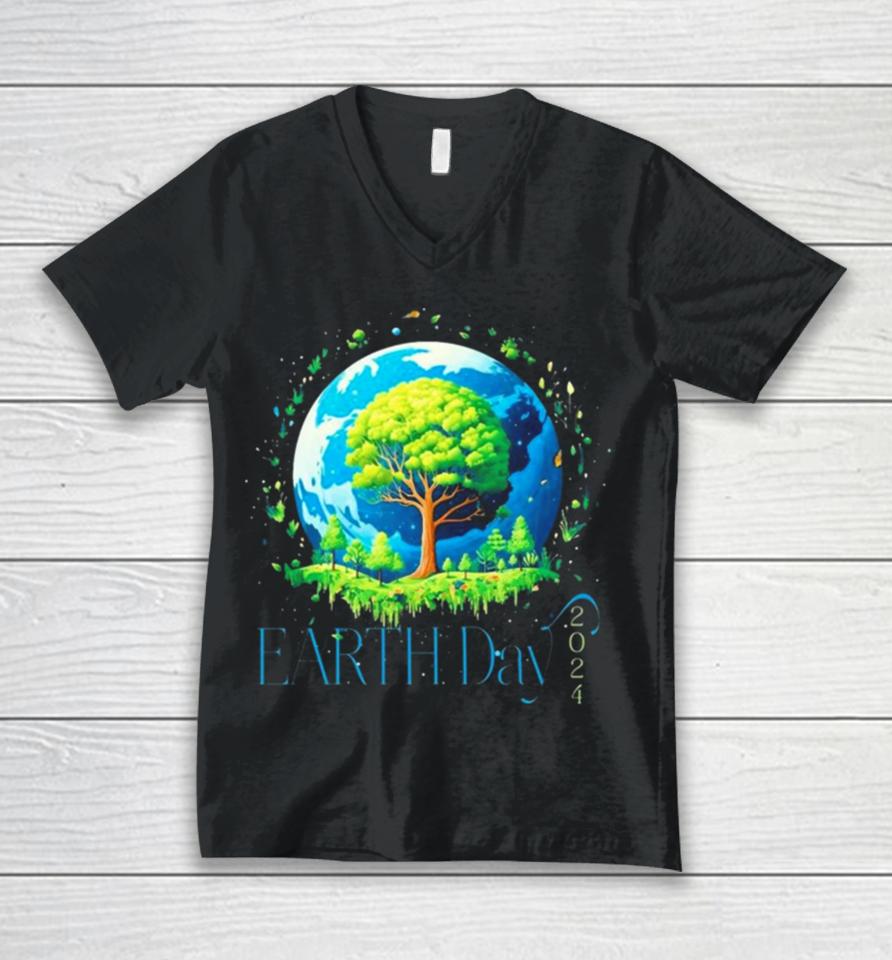 Earth Day 2024 Environmental International Awareness Unisex V-Neck T-Shirt