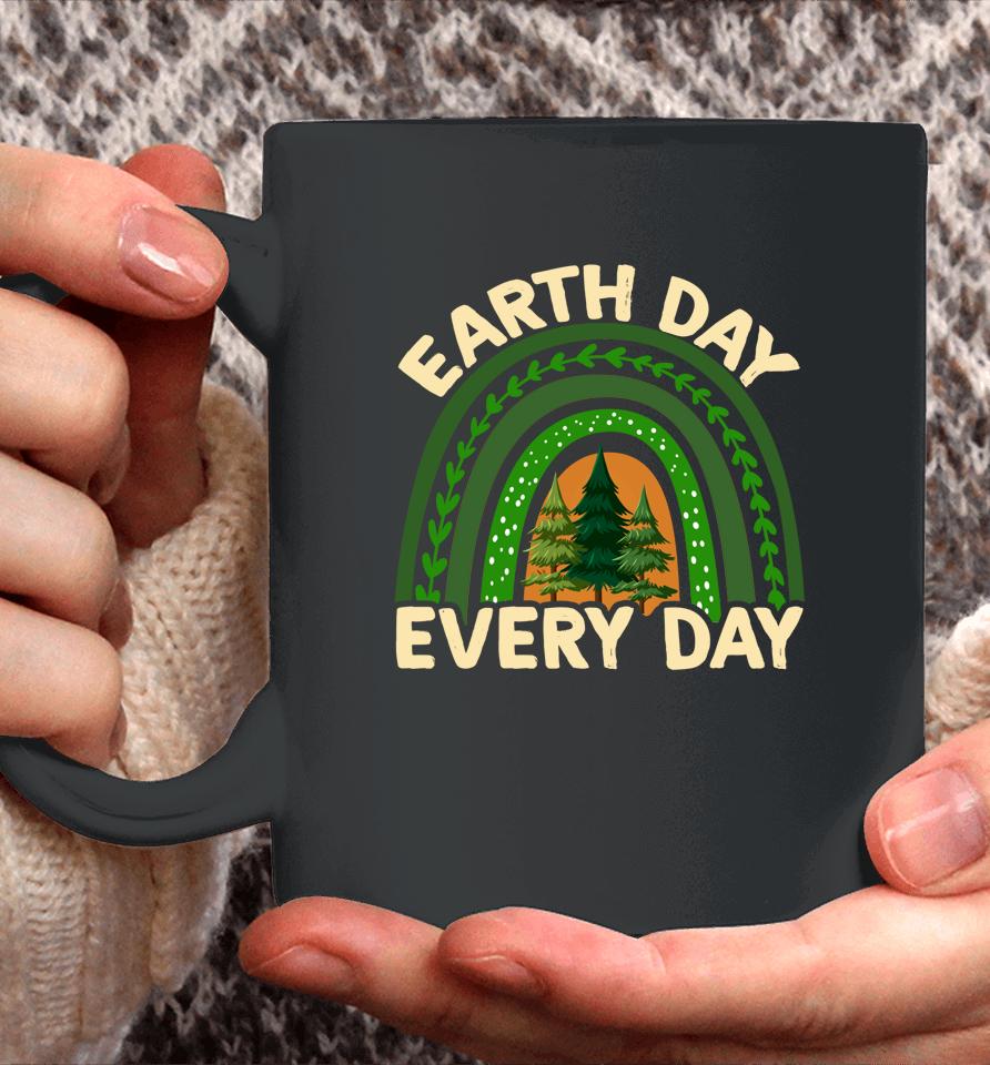 Earth Day Everyday Rainbow Pine Tree Coffee Mug