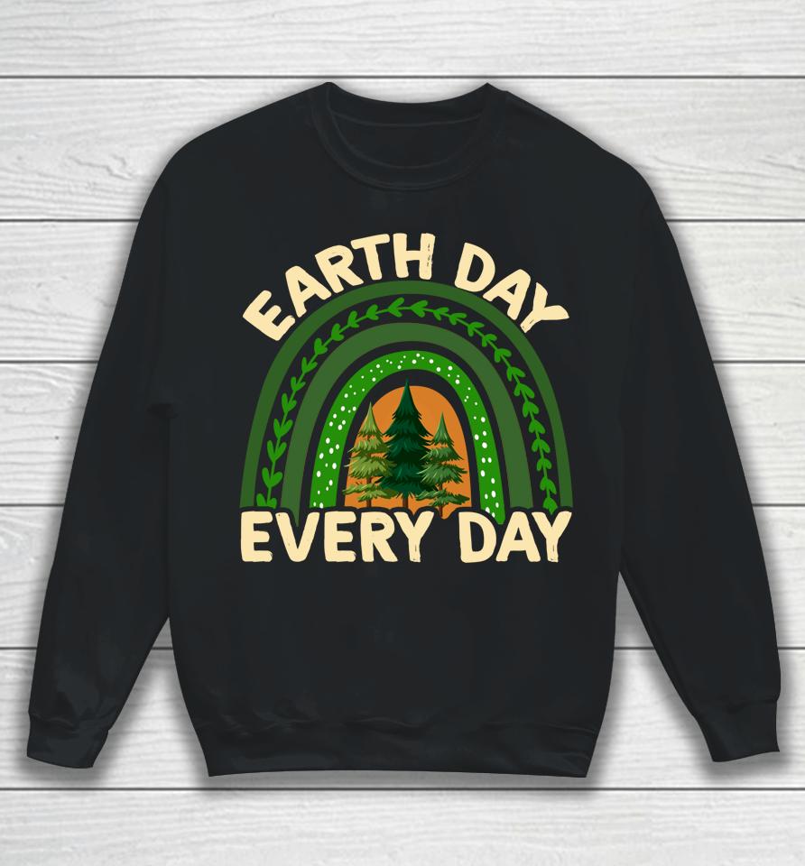Earth Day Everyday Rainbow Pine Tree Sweatshirt
