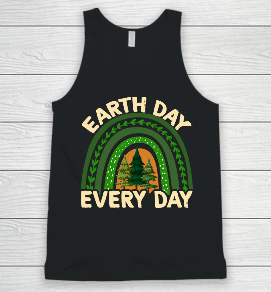 Earth Day Everyday Rainbow Pine Tree Unisex Tank Top