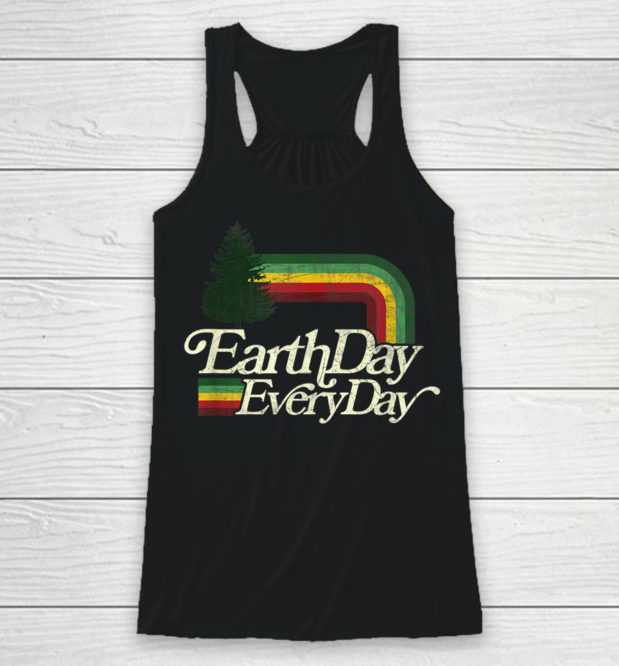 Earth Day Everyday Retro Vintage Racerback Tank