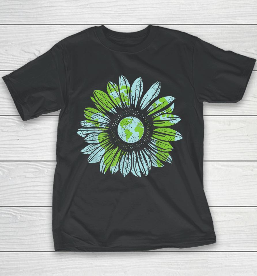 Earth Day Planet Anniversary Earth Day Sunflower Everyday Youth T-Shirt