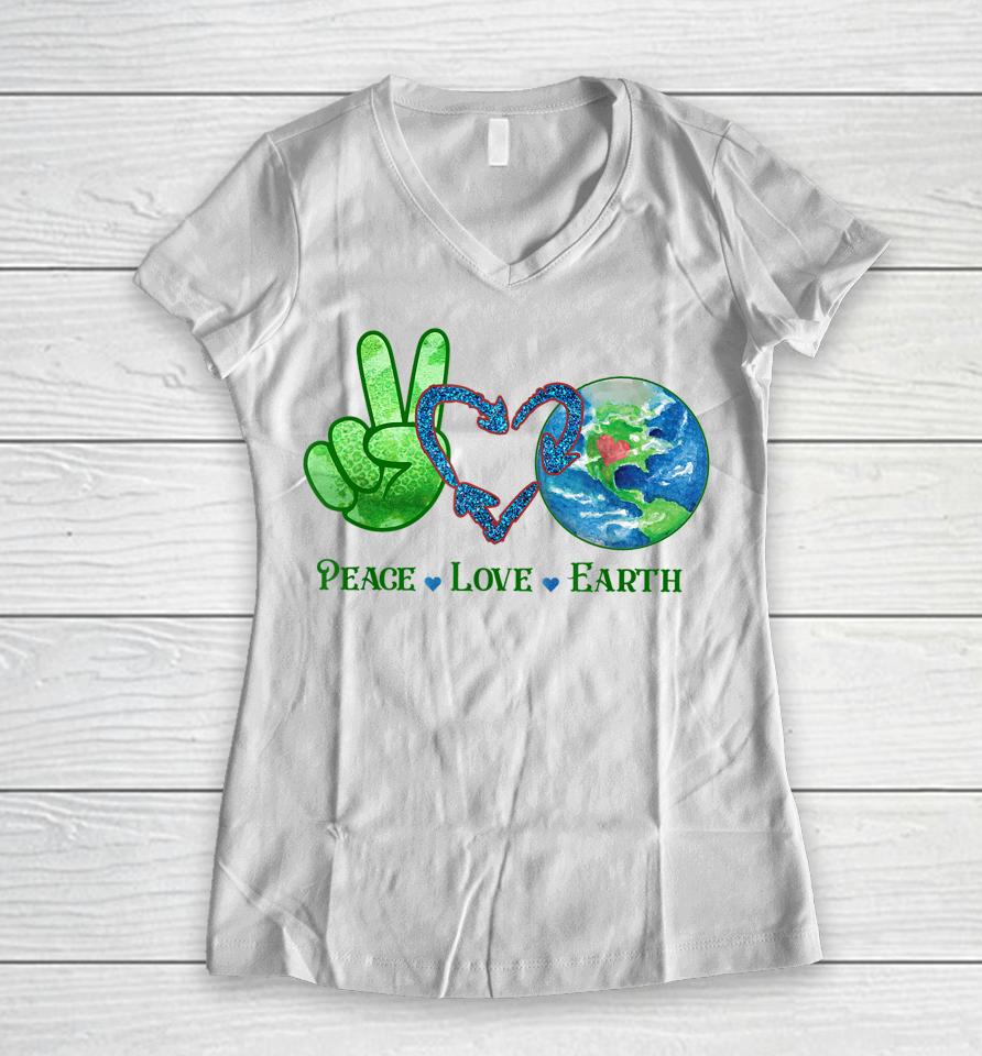 Earth Day Shirt Teacher Environment Day Recycle Earth Day Women V-Neck T-Shirt