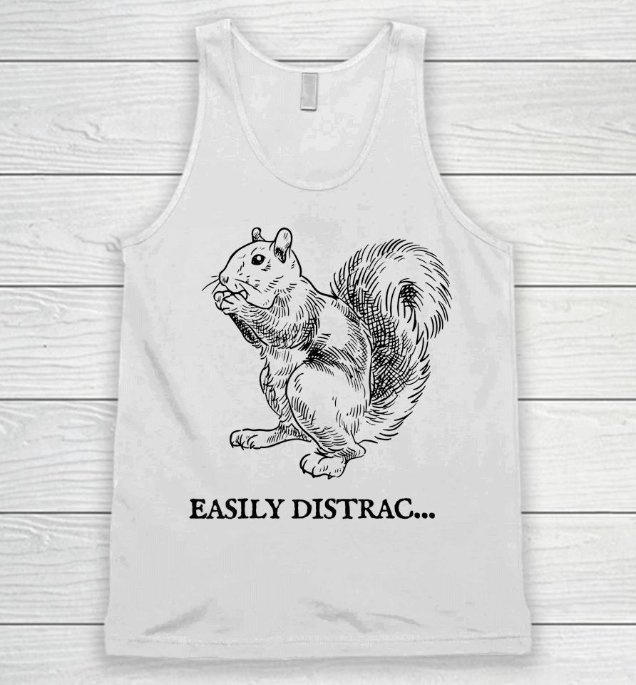 Easily Distracted By Squirrel Unisex Tank Top