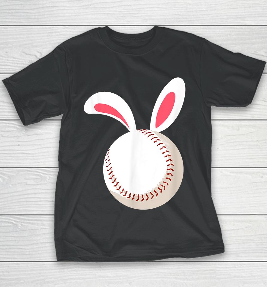 Easter Baseball Bunny Ears Happpy Easter Day Youth T-Shirt