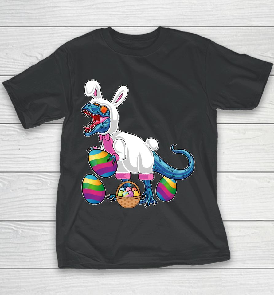 Easter Basket Bunny Dinosaur Egg T Rex Youth T-Shirt