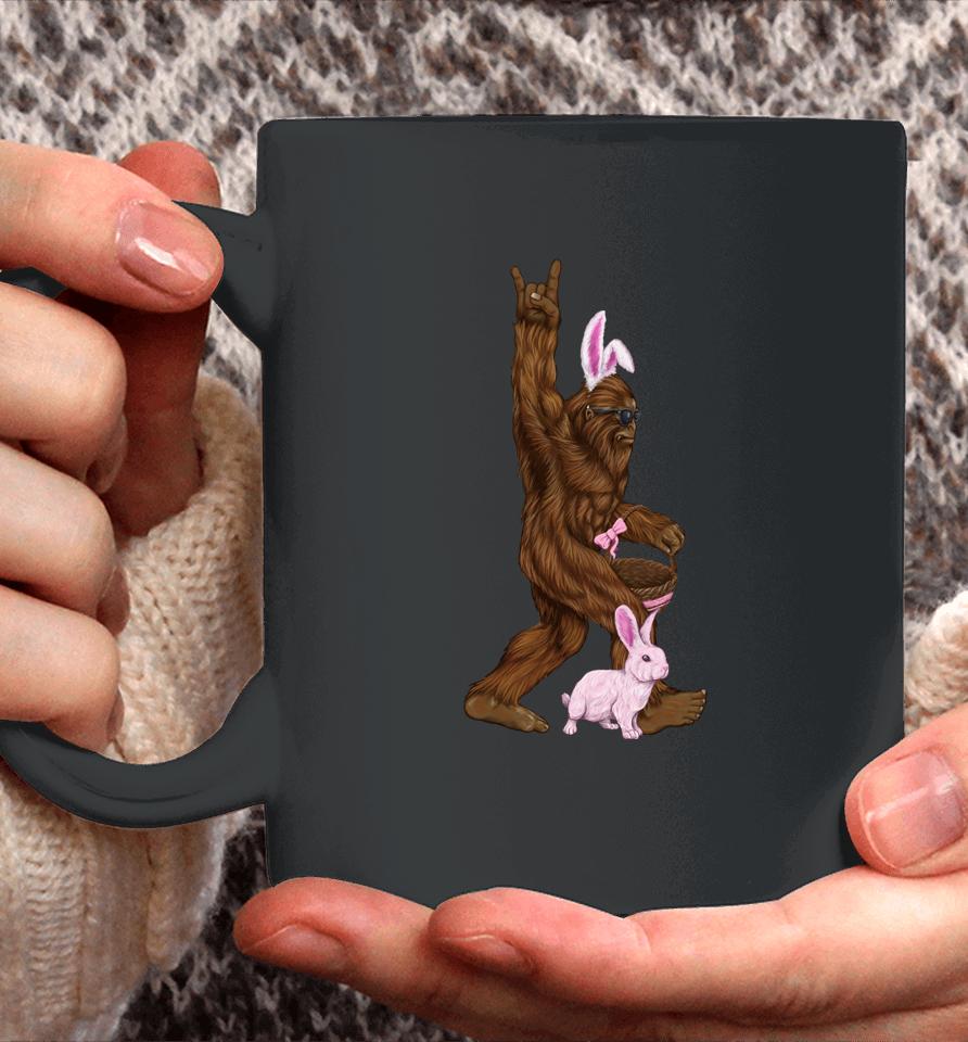 Easter Bigfoot Bunny In A Basket Is Funny For Sunday Coffee Mug