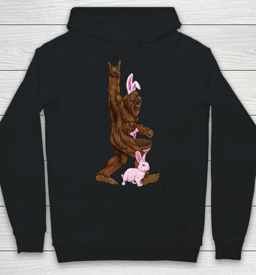 Easter Bigfoot Bunny In A Basket Is Funny For Sunday Hoodie
