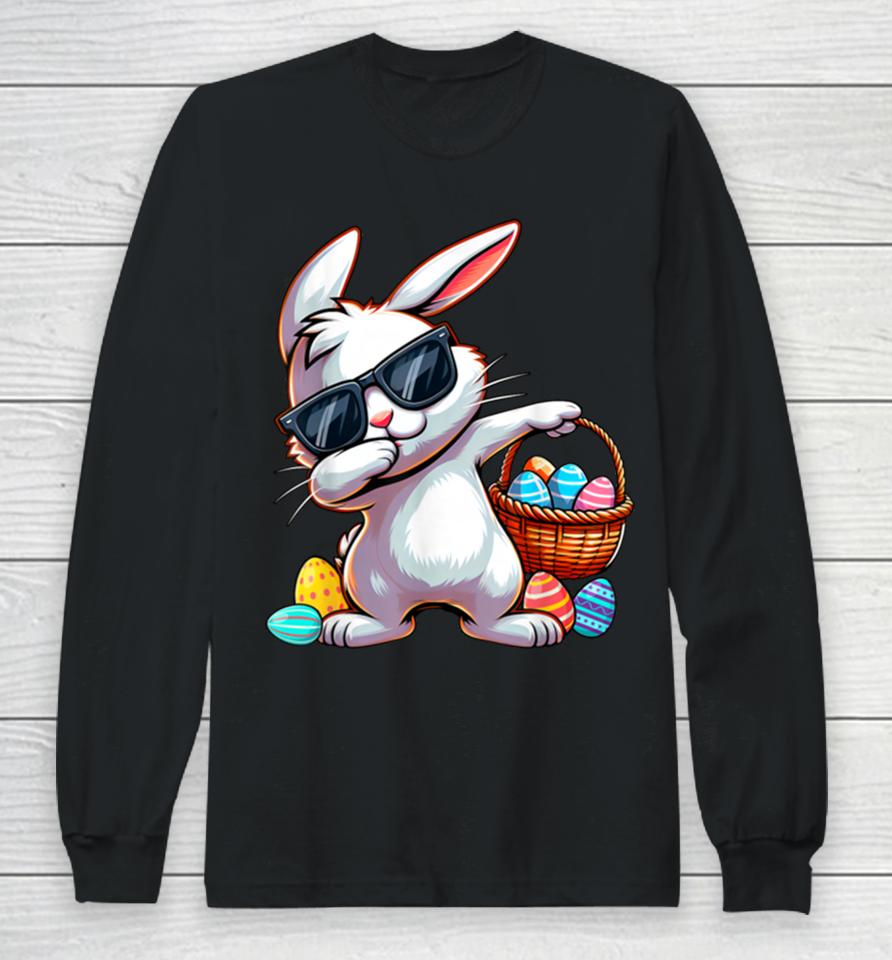Easter Boys Kids Toddler Rabbit Bunny Egg Hunting Long Sleeve T-Shirt