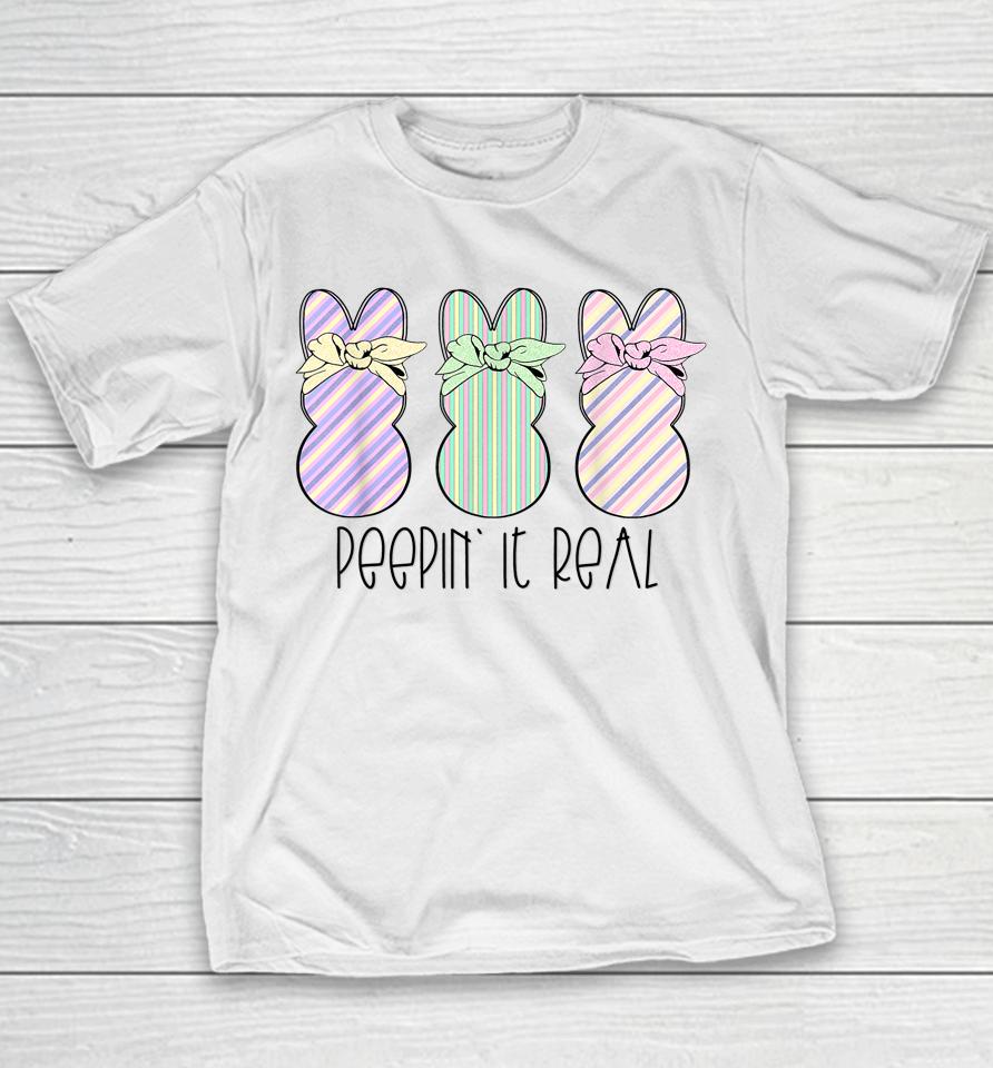 Easter Bunnies Easter Bunny For Easter Peepin' It Real Youth T-Shirt