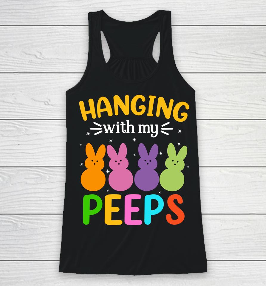 Easter Bunnies Hanging With My Peep Easter Day Racerback Tank