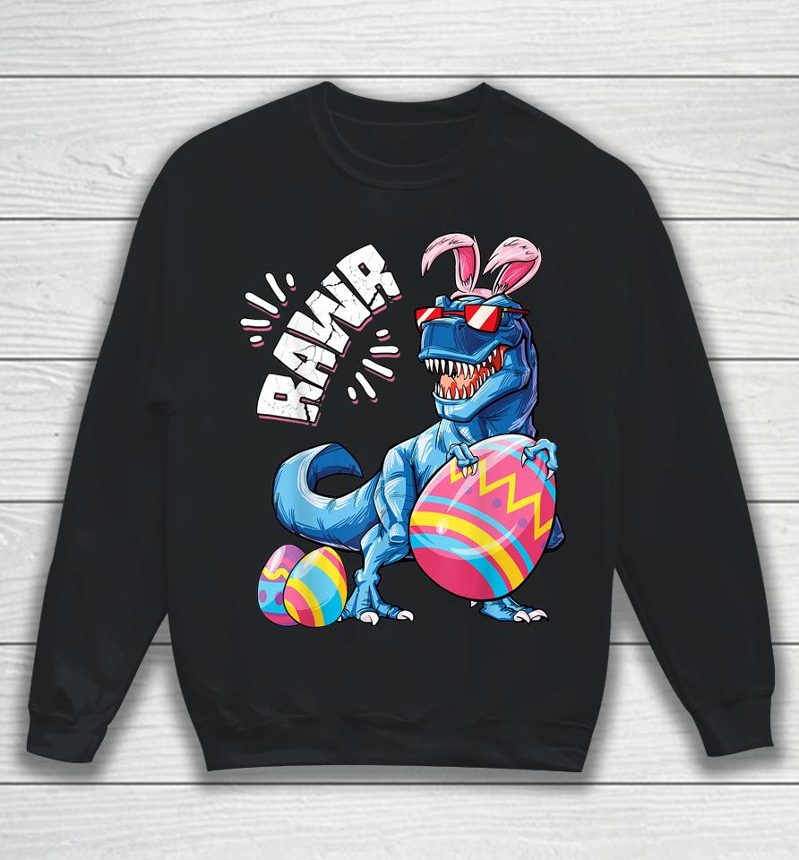 Easter Bunny Dinosaur T Rex Eggs Boys Kids Girl Rawr Gifts Sweatshirt
