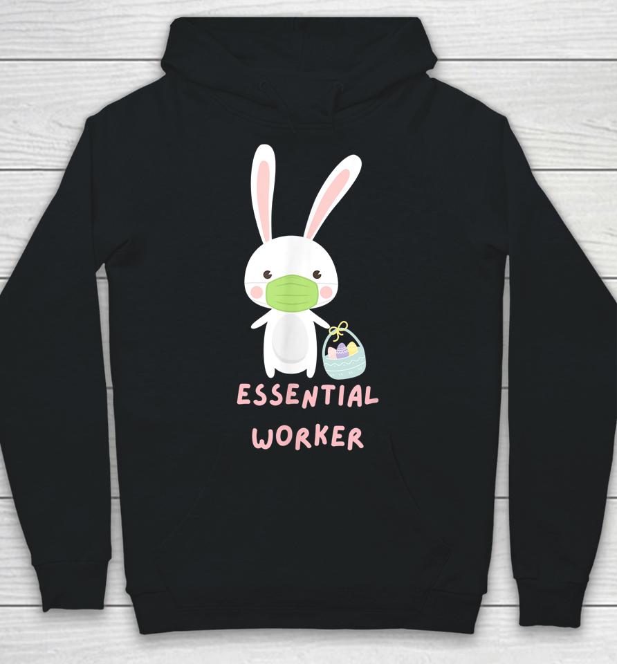 Easter Bunny Essential Worker Covid Mask Cute Funny Graphic Hoodie