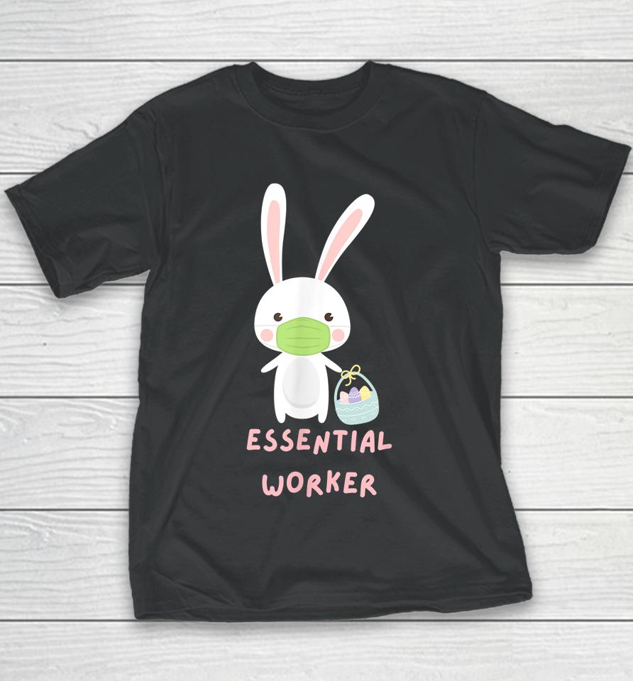 Easter Bunny Essential Worker Covid Mask Cute Funny Graphic Youth T-Shirt