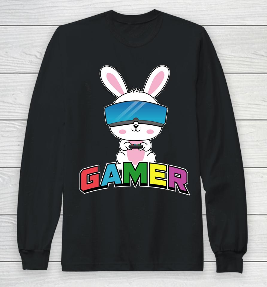 Easter Bunny Gamer Rabbit Easter Day Long Sleeve T-Shirt