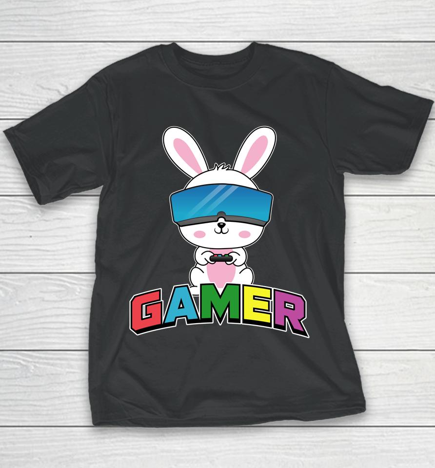 Easter Bunny Gamer Rabbit Easter Day Youth T-Shirt