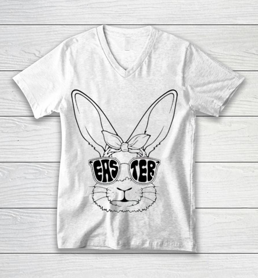 Easter Bunny Glasses Unisex V-Neck T-Shirt