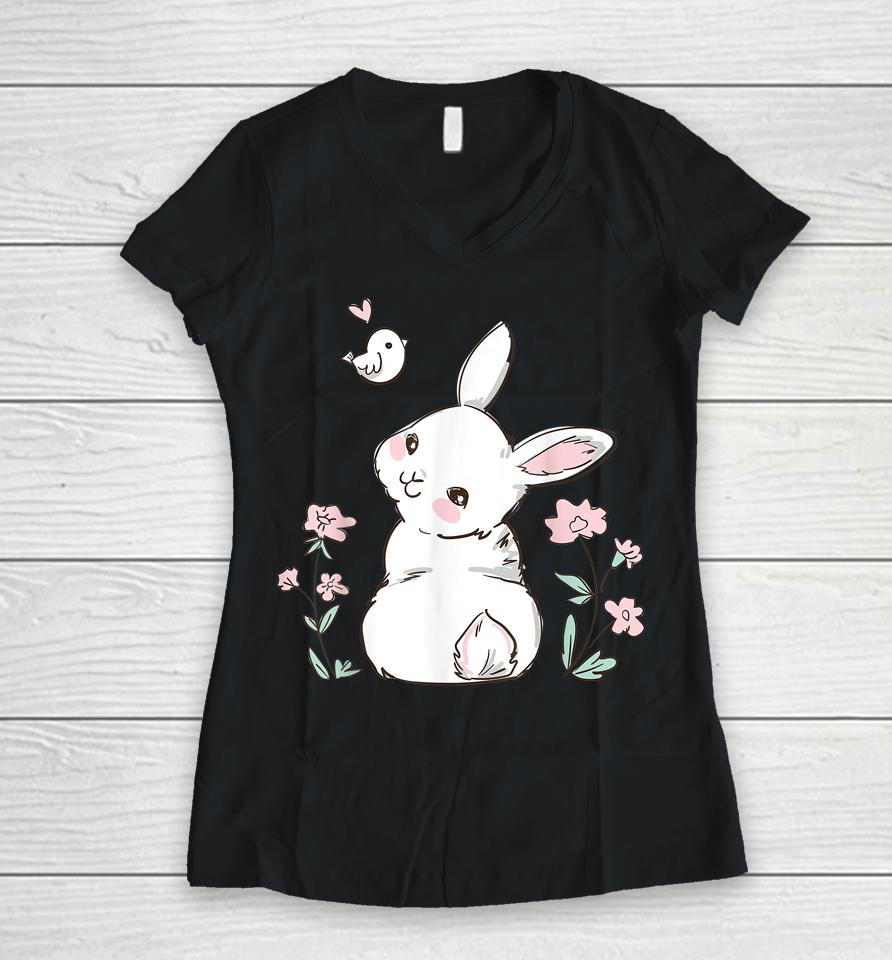 Easter Bunny Women V-Neck T-Shirt