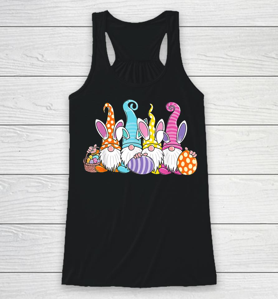 Easter Bunny Spring Gnome Easter Egg Hunting And Basket Gift Racerback Tank