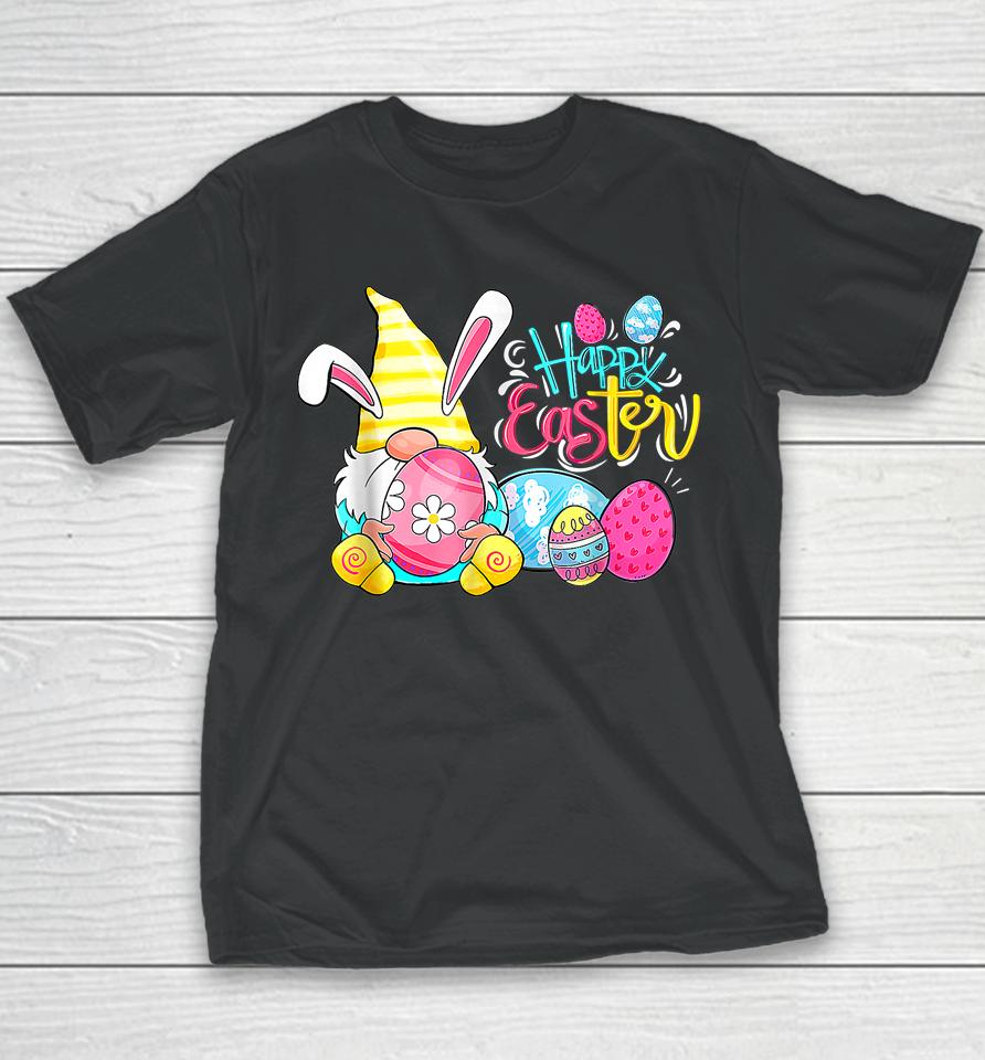 Easter Bunny Spring Gnome Easter Egg Hunting And Basket Youth T-Shirt