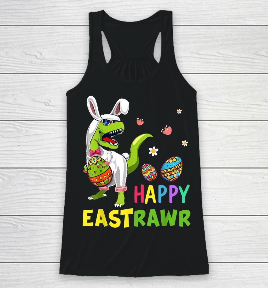 Easter Bunny T Rex Dinosaur Egg Funny Happy Eastrawr Racerback Tank