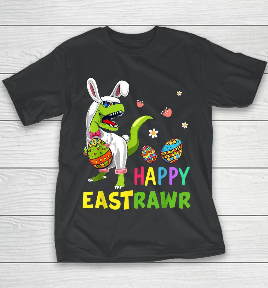 Easter Bunny T Rex Dinosaur Egg Funny Happy Eastrawr Youth T-Shirt