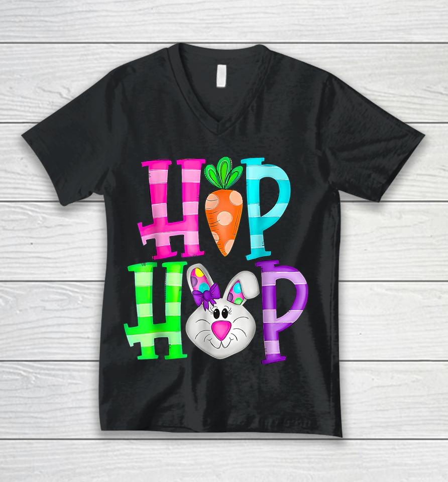 Easter Day Hip Hop Cute Bunny Funny Rabbit Unisex V-Neck T-Shirt