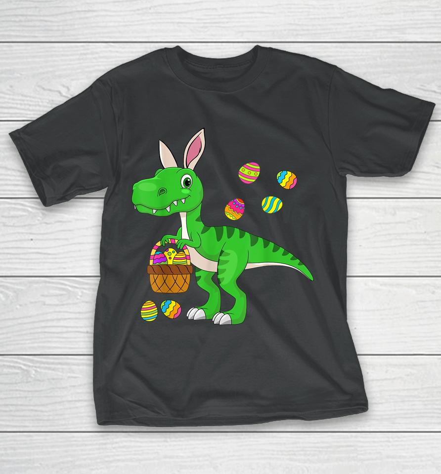 Easter Dinosaur Bunny Ears Easter Basket Stuffers Kids Boys Easter T-Shirt