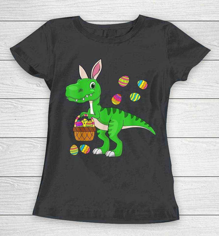 Easter Dinosaur Bunny Ears Easter Basket Stuffers Kids Boys Easter Women T-Shirt