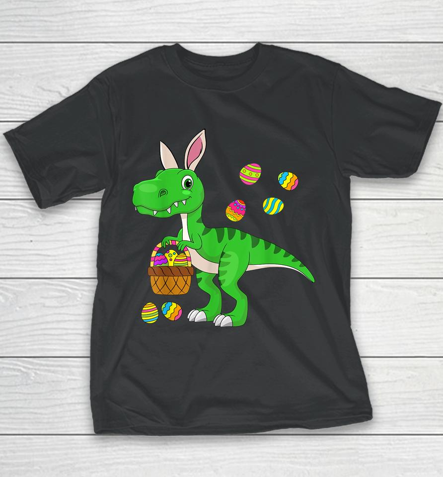 Easter Dinosaur Bunny Ears Easter Basket Stuffers Kids Boys Easter Youth T-Shirt