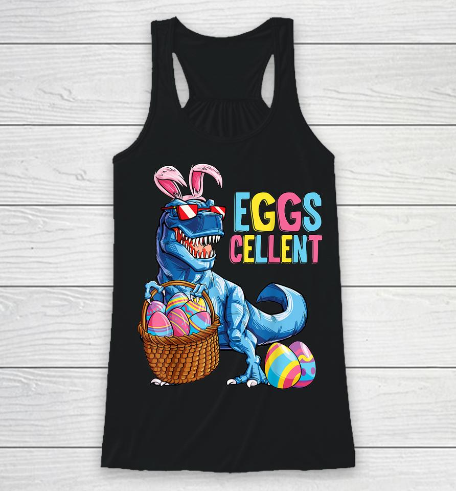 Easter Dinosaur Bunny T Rex Boys Girls Kids Eggs Cellent Racerback Tank