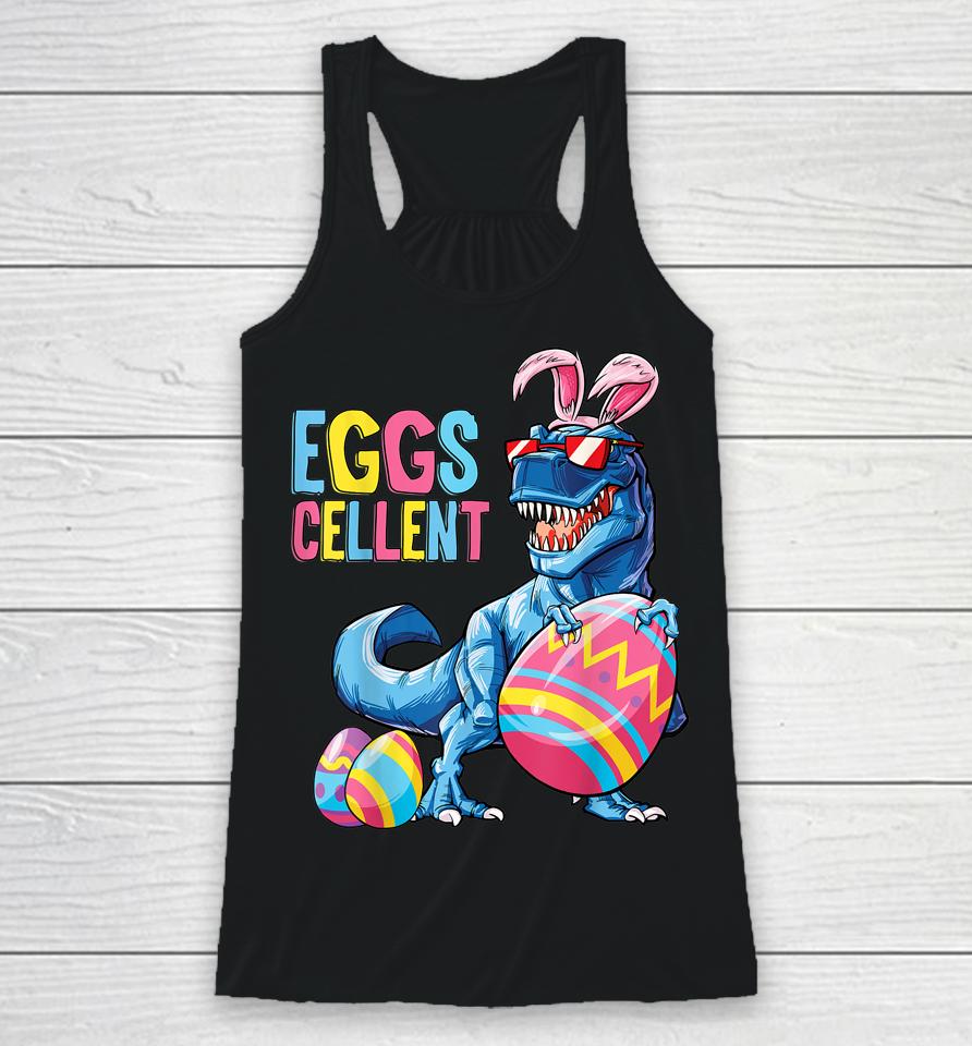 Easter Dinosaur Bunny T Rex Boys Girls Kids Eggs Cellent Racerback Tank
