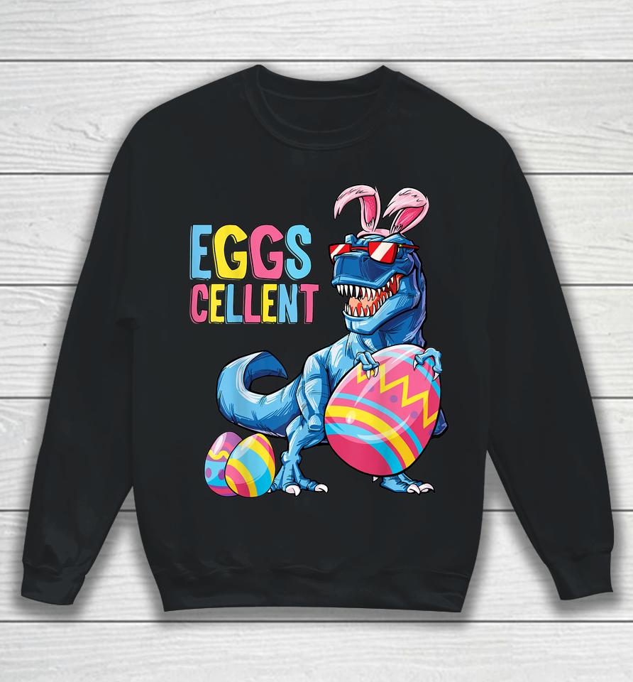 Easter Dinosaur Bunny T Rex Boys Girls Kids Eggs Cellent Sweatshirt