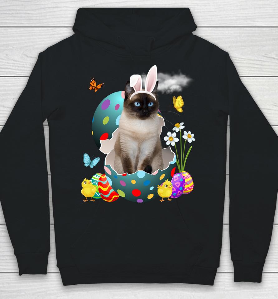 Easter Eggs Siamese Bunny Cat Gifts Cat Dad Cat Mom Hoodie
