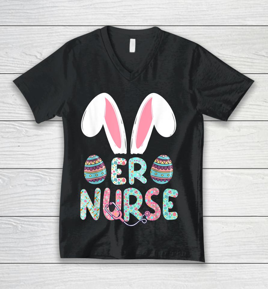 Easter Er Nurse Bunny Easter Day Unisex V-Neck T-Shirt