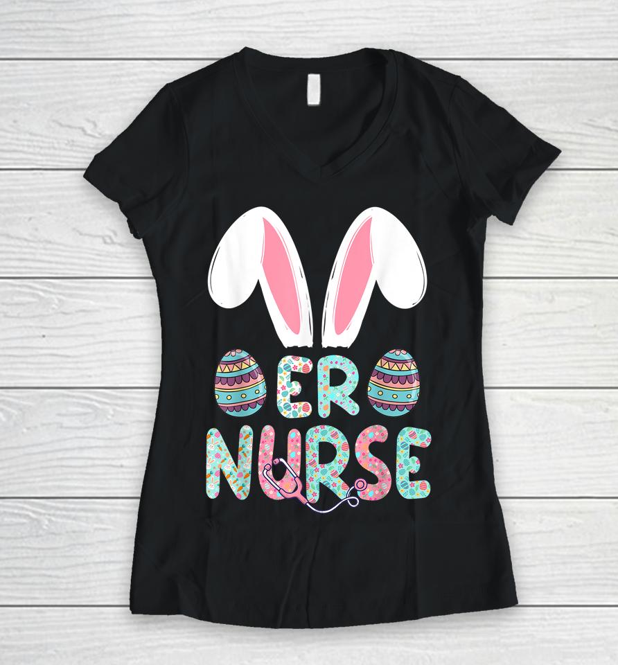 Easter Er Nurse Bunny Easter Day Women V-Neck T-Shirt