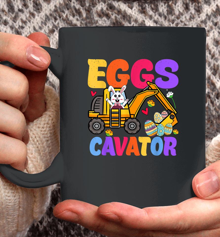 Easter Kids Boys Funny Excavator Happy Easter Eggscavator Coffee Mug